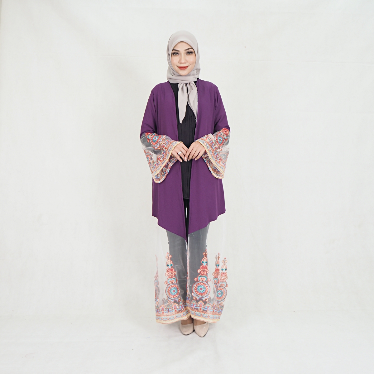 SW5300 ELEGANT LONG CARDIGAN PURPLE