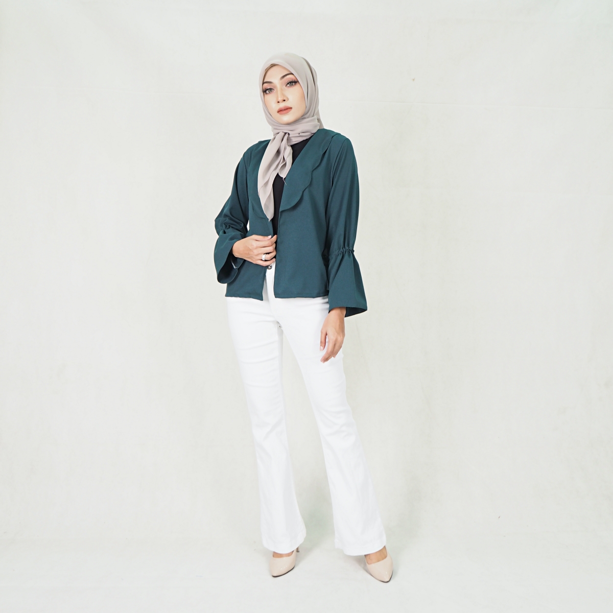 SW5301 BASIC CARDIGAN EMERALD GREEN