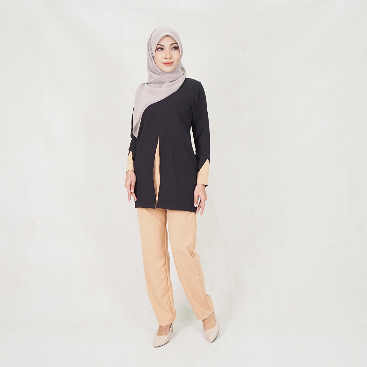 SW5302 JASMINE BLOUSE + PANTS SET BLACK
