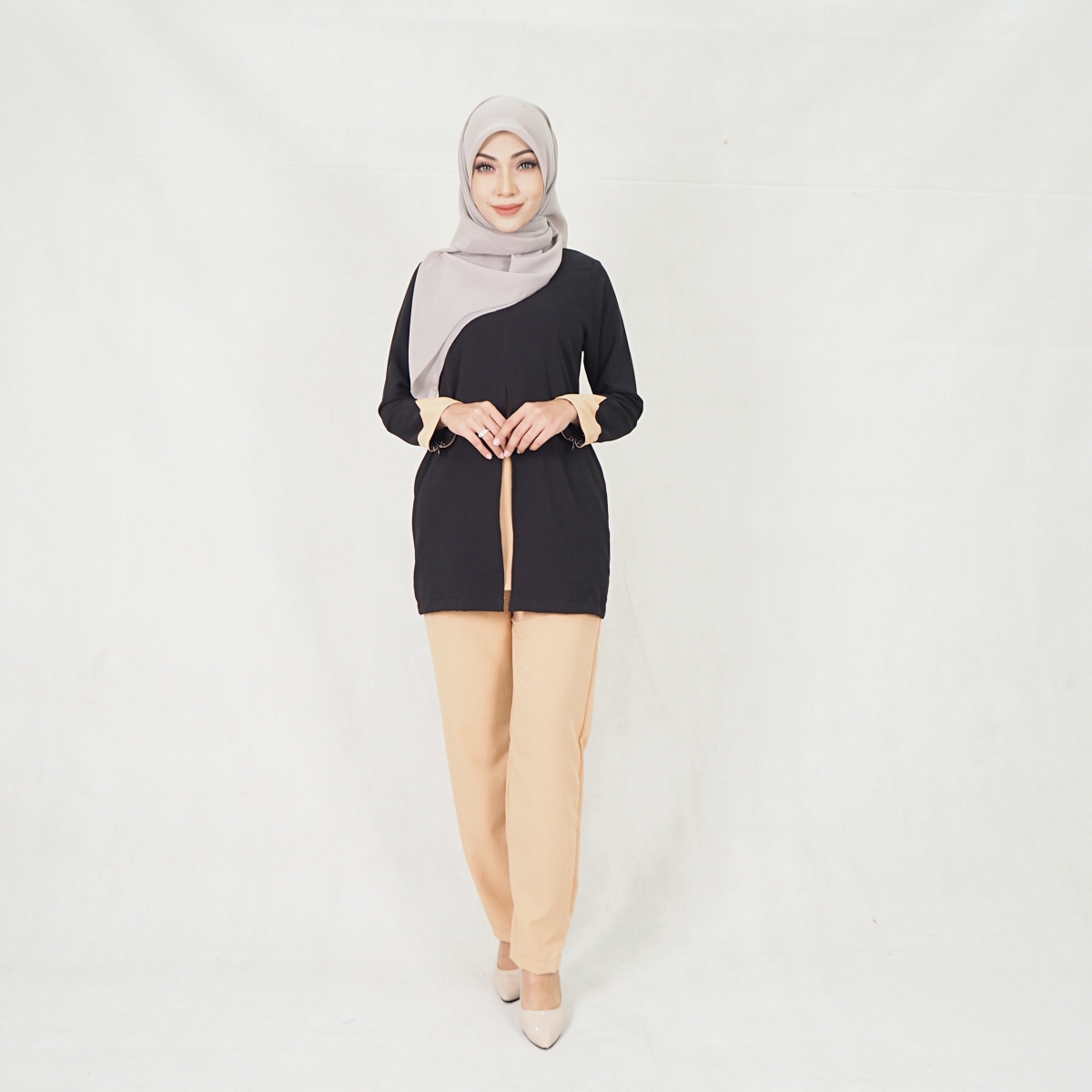SW5302 JASMINE BLOUSE + PANTS SET BLACK