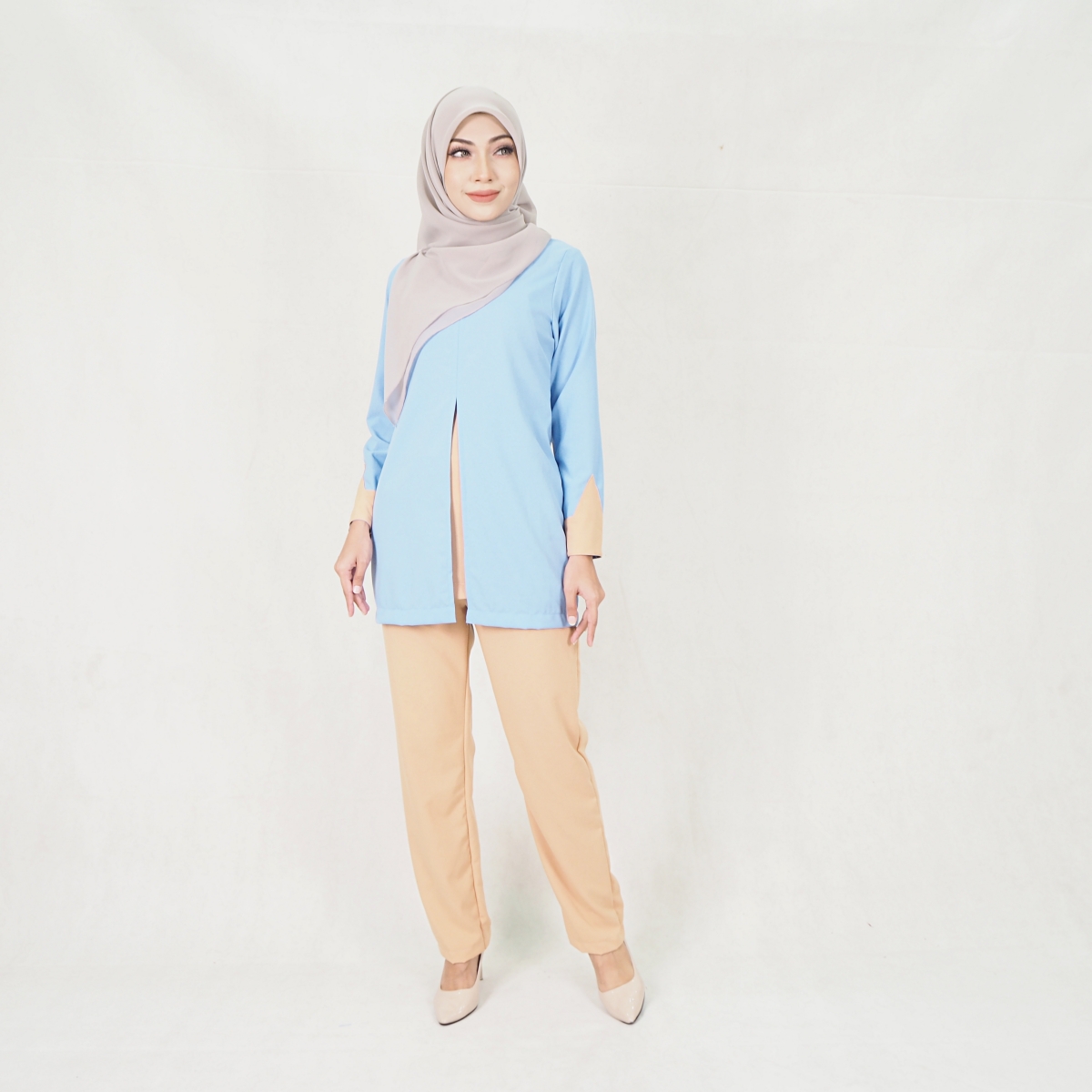 SW5302 JASMINE BLOUSE + PANTS SET BLUE