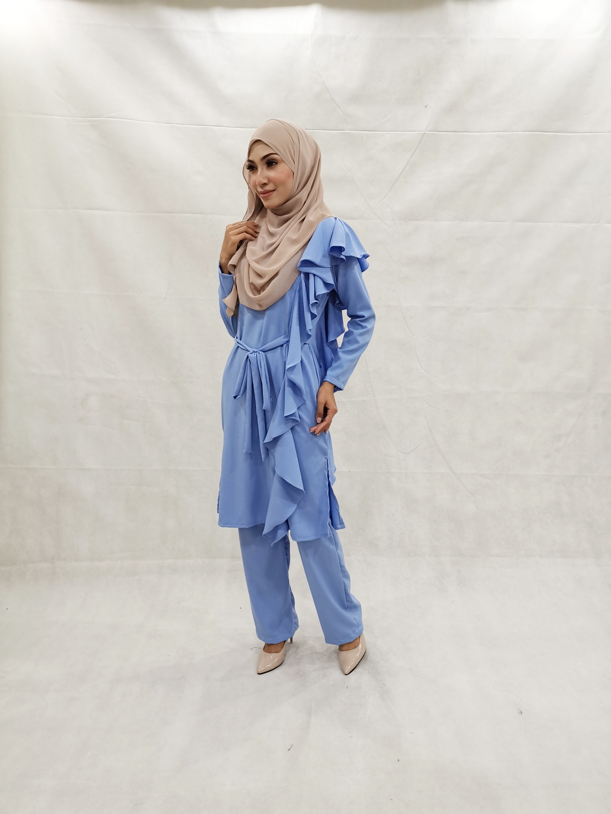 SW5303 NELY TOP & PANTS SET BLUE