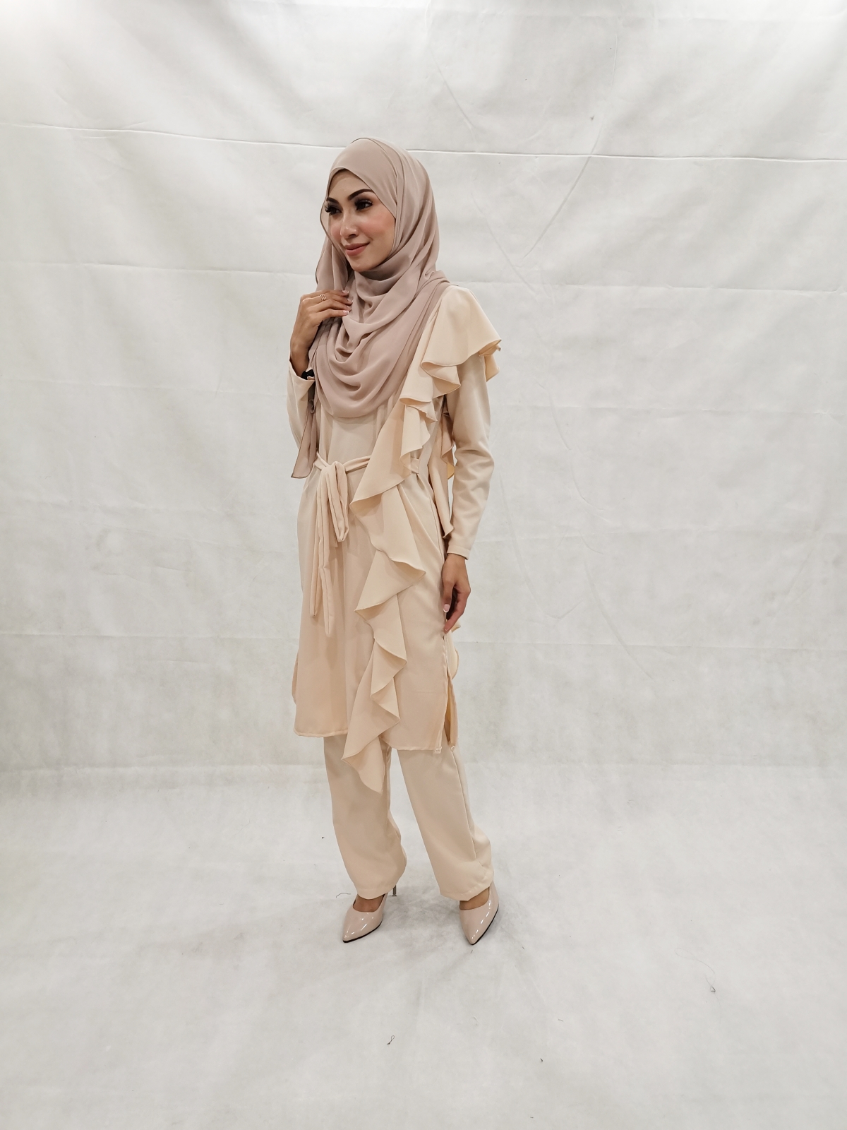 SW5303 NELY TOP & PANTS SET CREAM