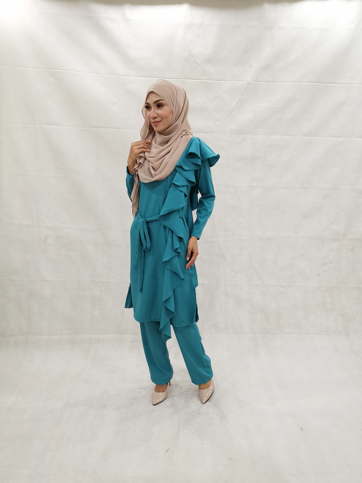 SW5303 NELY TOP & PANTS SET GREEN
