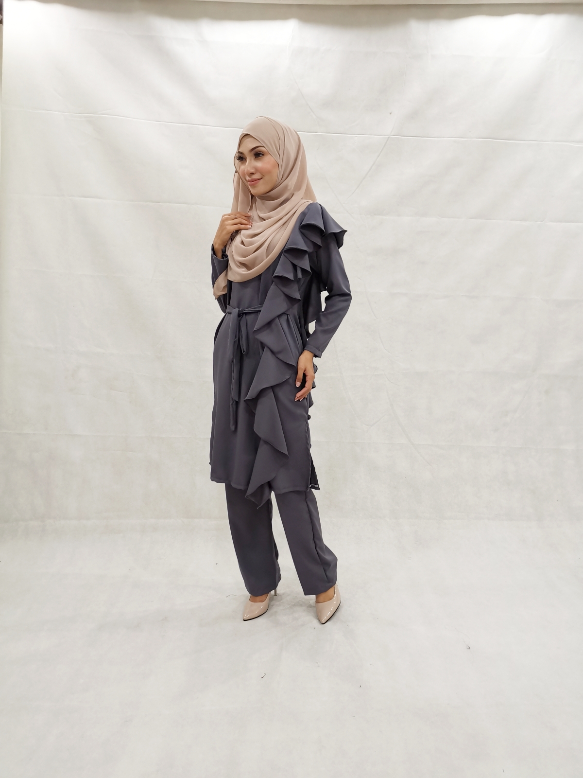 SW5303 NELY TOP & PANTS SET GREY