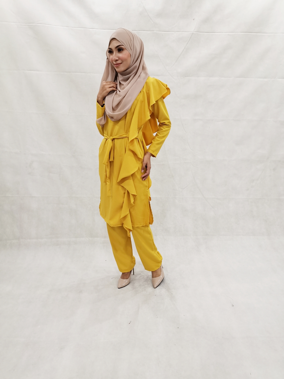 SW5303 NELY TOP & PANTS SET MUSTARD