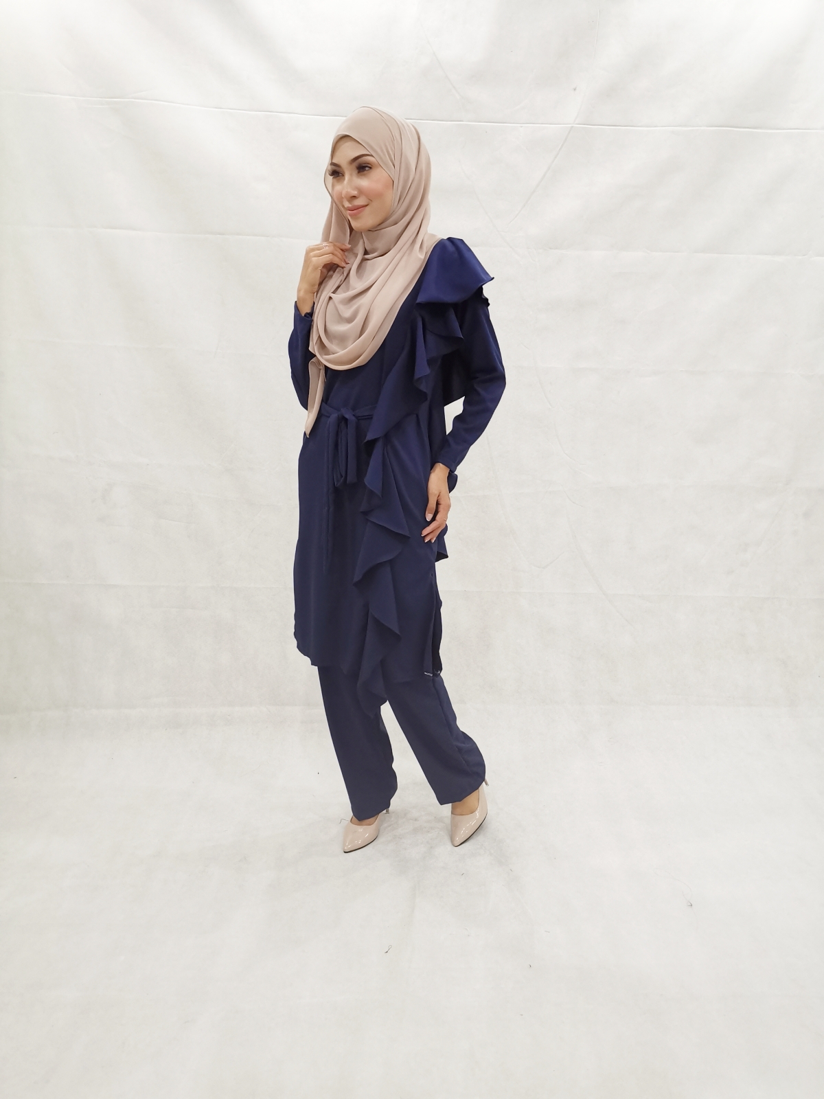 SW5303 NELY TOP & PANTS SET NAVY BLUE