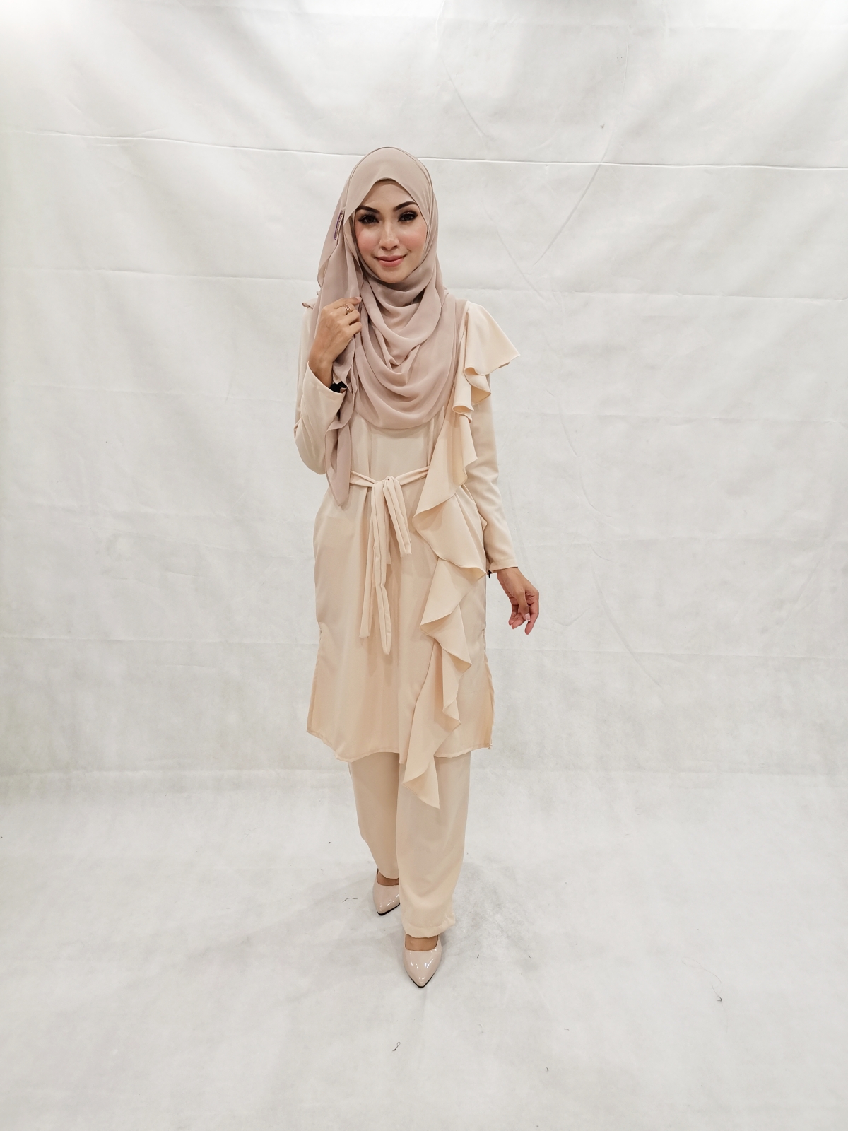 SW5303 NELY TOP & PANTS SET CREAM
