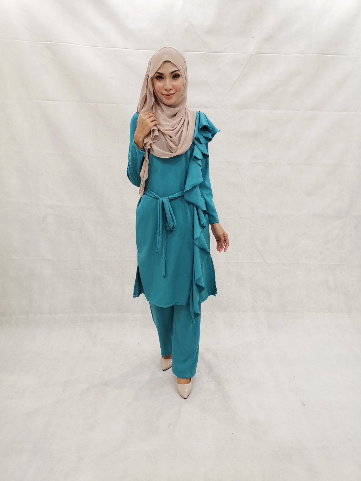 SW5303 NELY TOP & PANTS SET GREEN