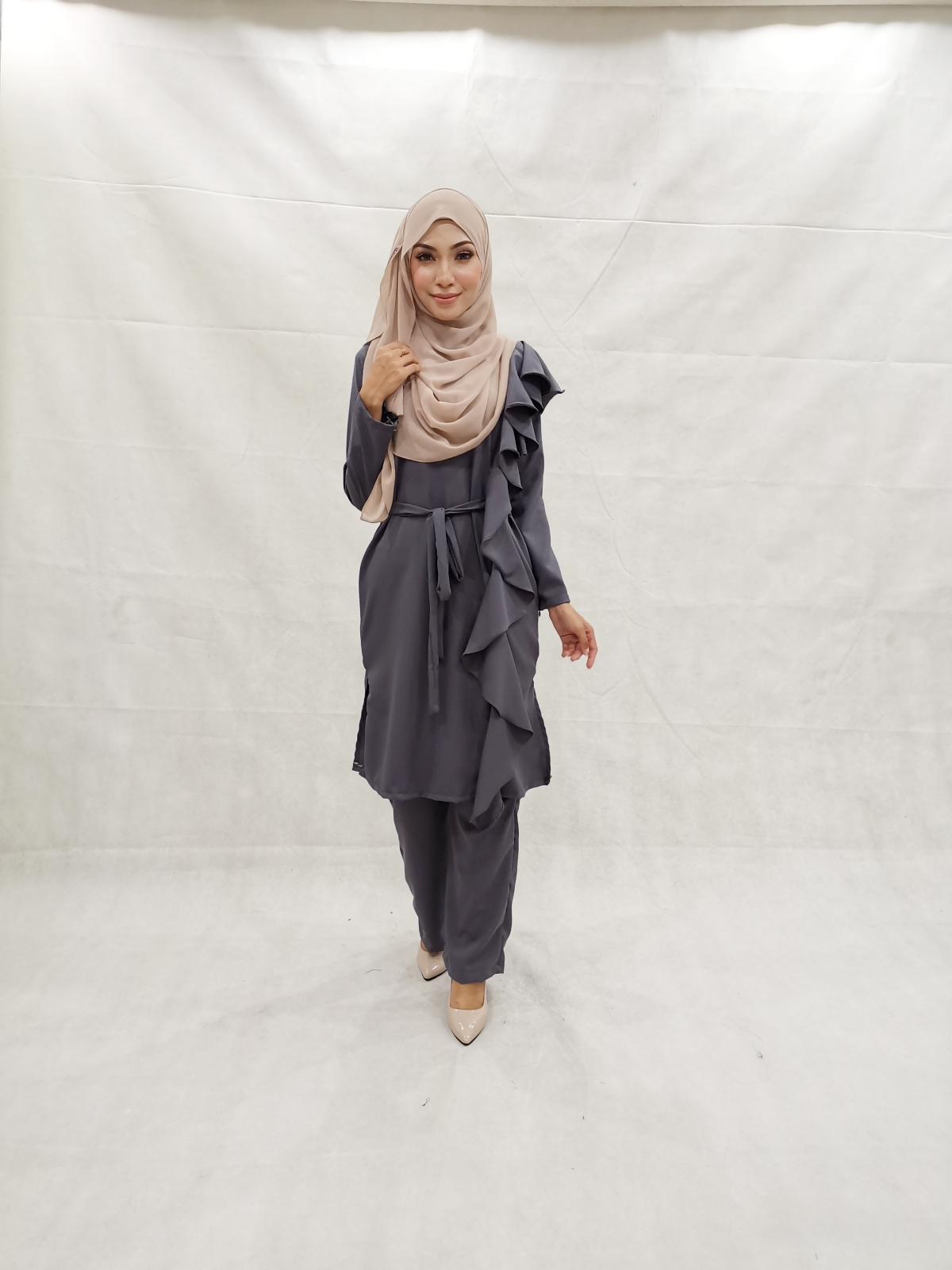 SW5303 NELY TOP & PANTS SET GREY