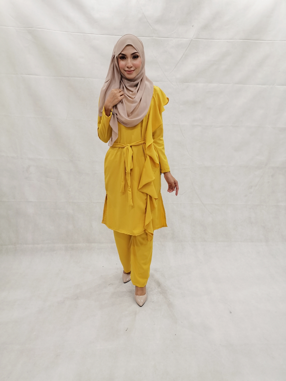 SW5303 NELY TOP & PANTS SET MUSTARD