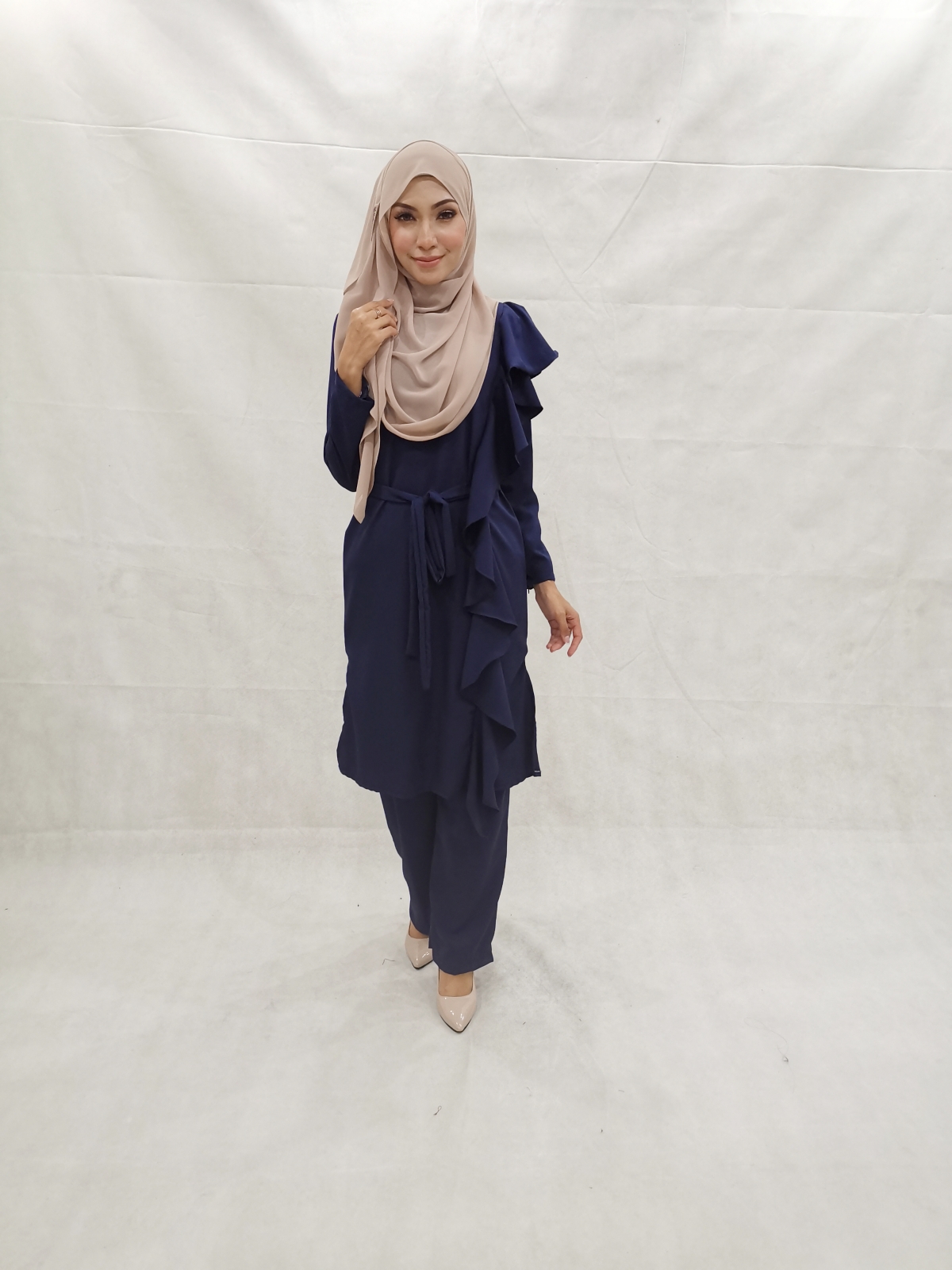 SW5303 NELY TOP & PANTS SET NAVY BLUE