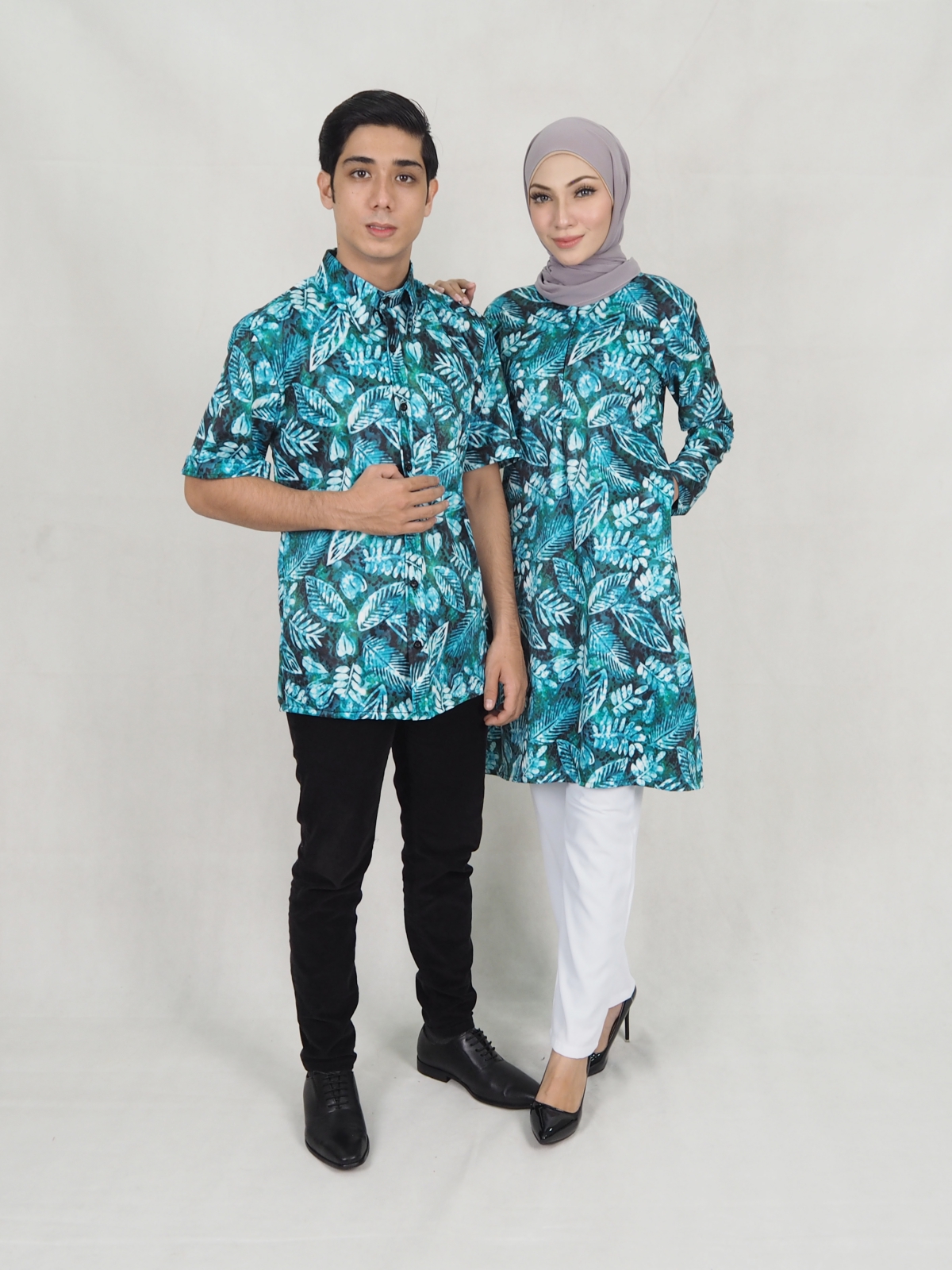 SW5305 PRINTED BLOUSE & PANTS DARK GREEN