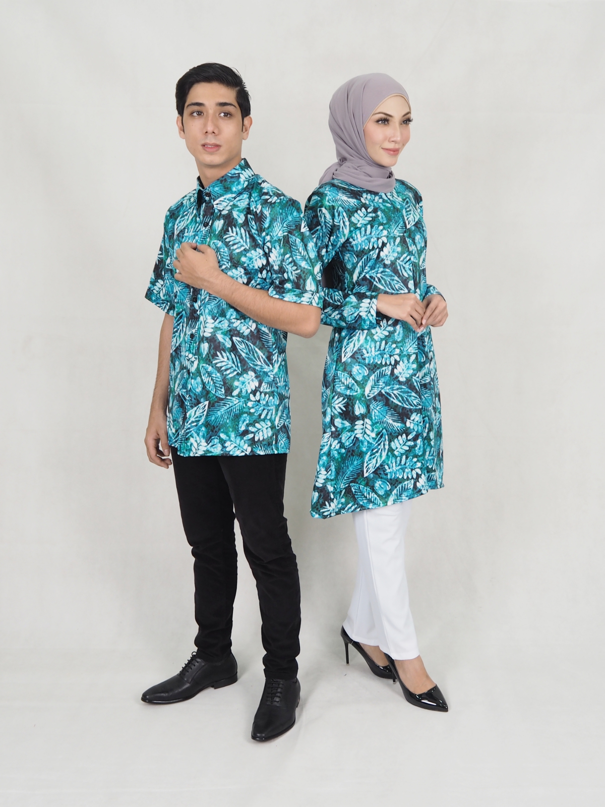 SW5305 PRINTED BLOUSE & PANTS DARK GREEN