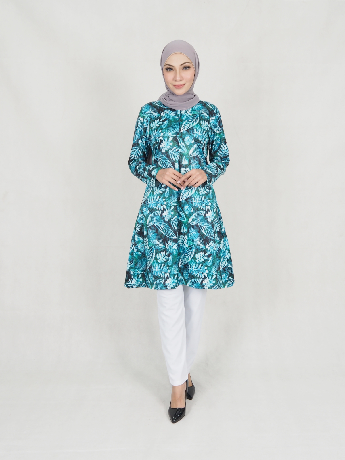 SW5305 PRINTED BLOUSE & PANTS DARK GREEN