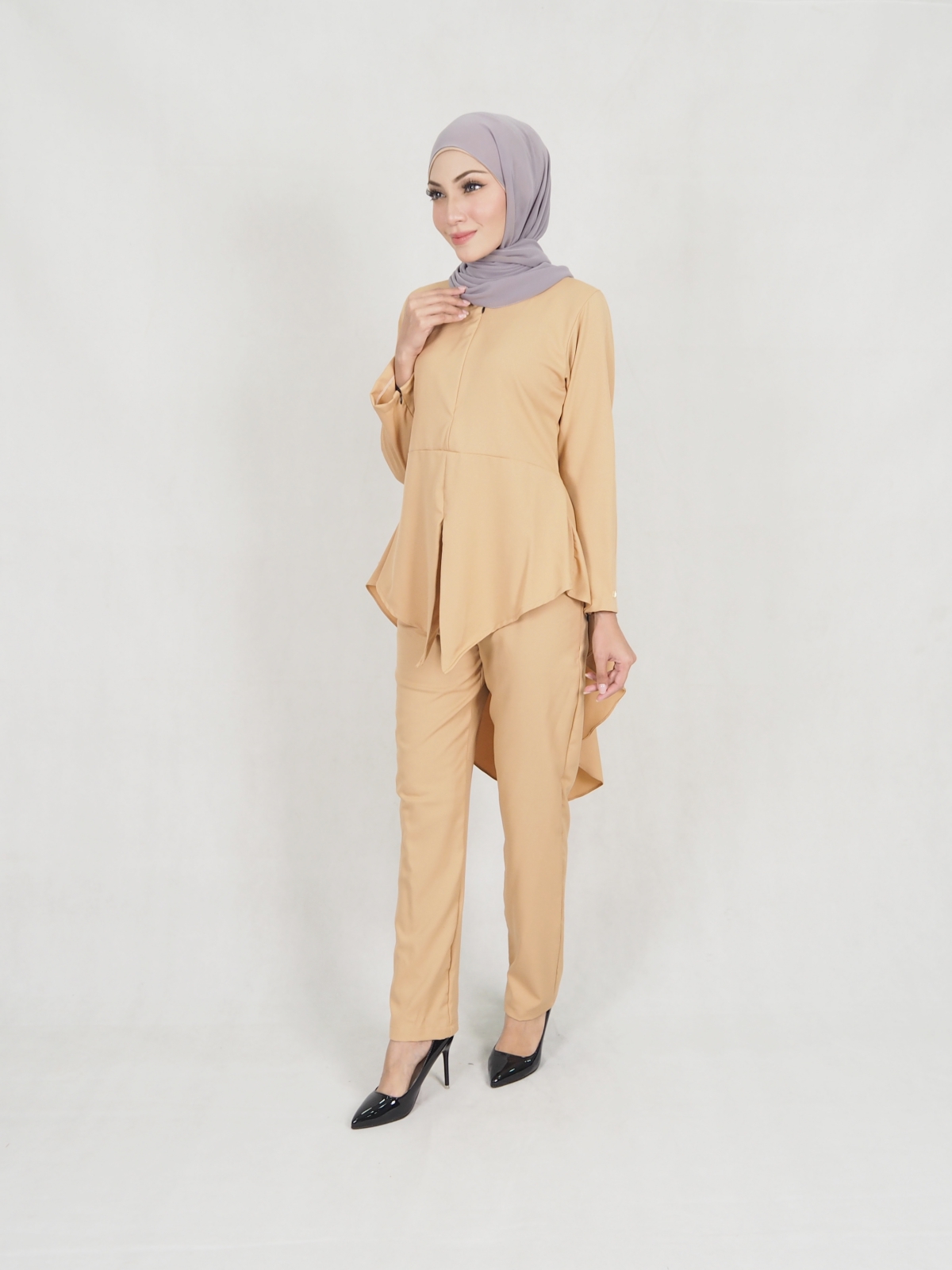 SW5306 JESLINA BLOUSE & PANTS SET BROWN