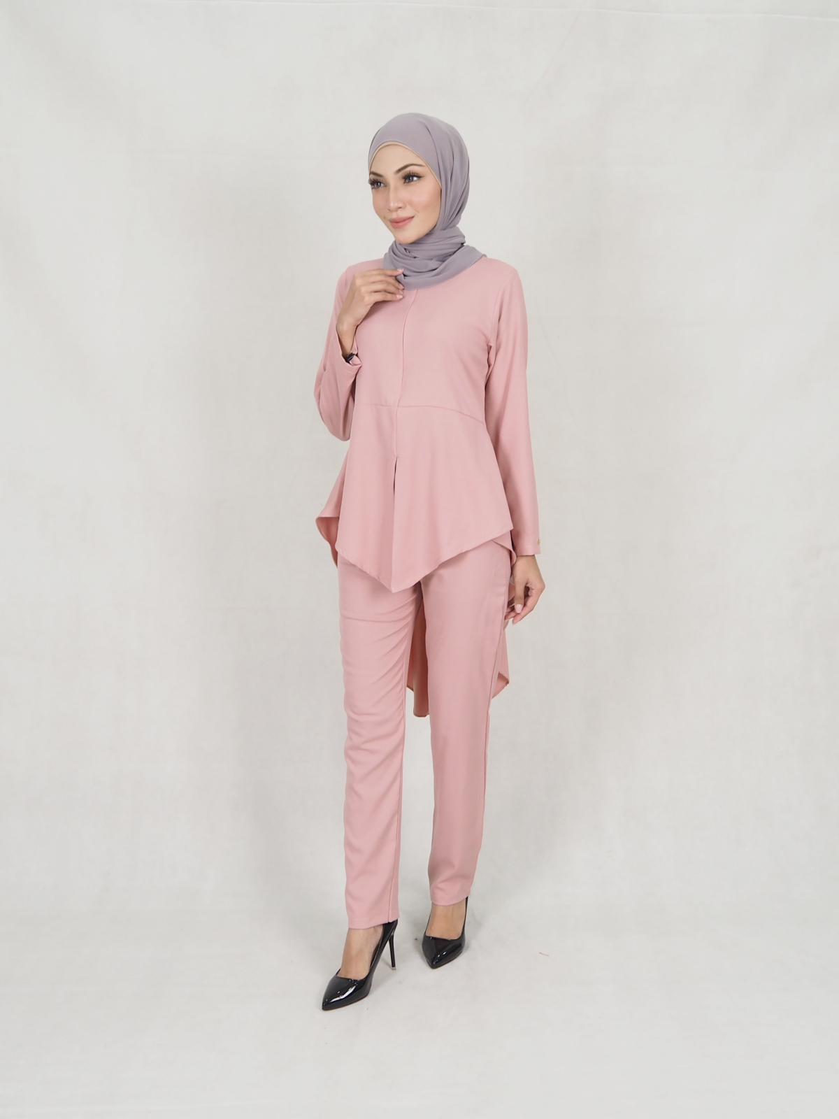 SW5306 JESLINA BLOUSE & PANTS SET DUSTY PINK