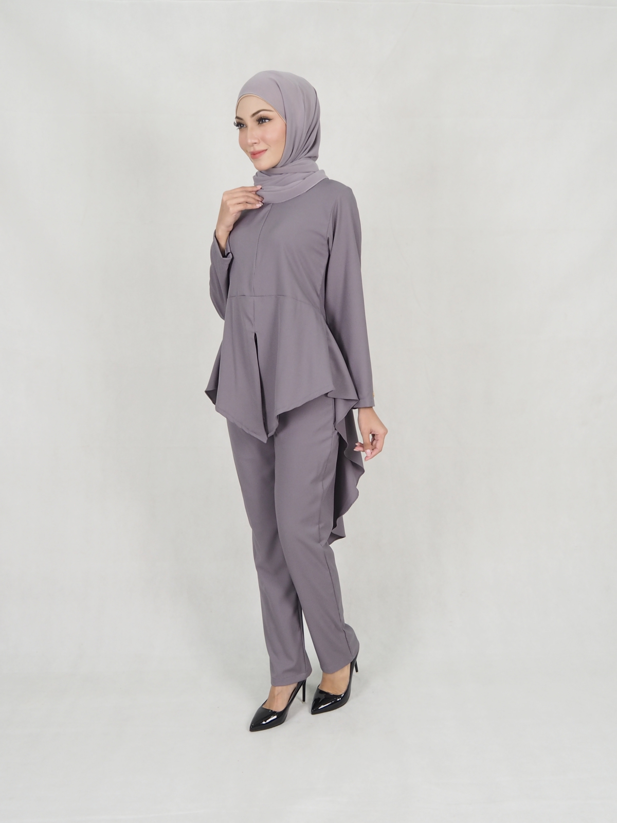 SW5306 JESLINA BLOUSE & PANTS SET GREY