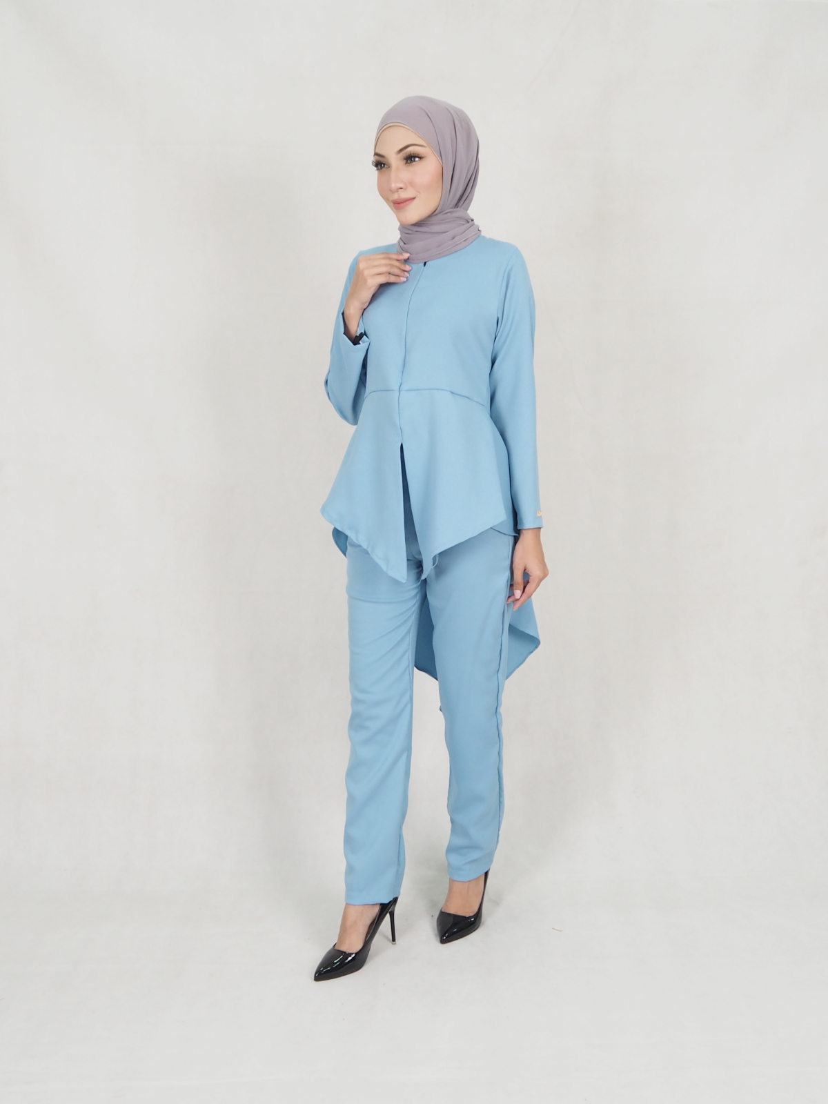SW5306 JESLINA BLOUSE & PANTS SET LIGHT BLUE