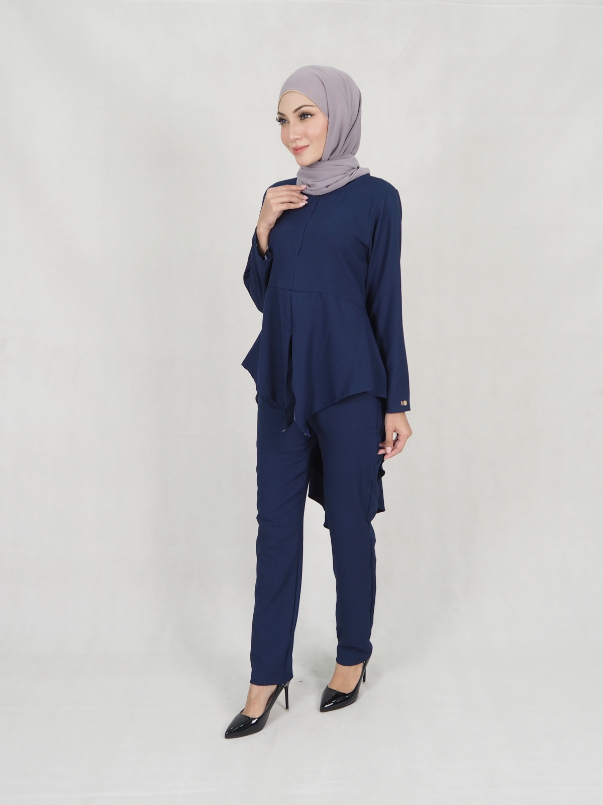 SW5306 JESLINA BLOUSE & PANTS SET NAVY BLUE