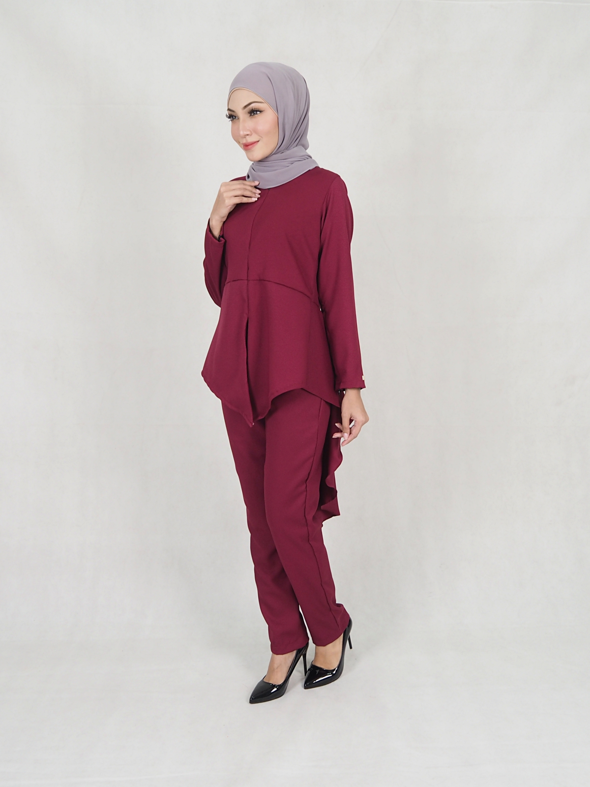 SW5306 JESLINA BLOUSE & PANTS SET MAROON
