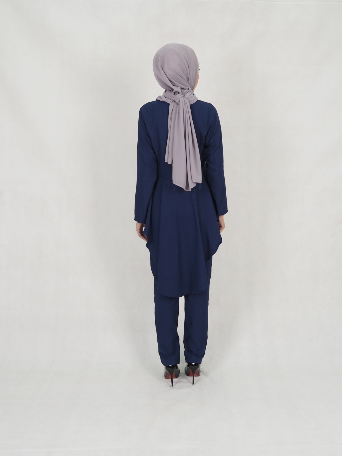 SW5306 JESLINA BLOUSE & PANTS SET NAVY BLUE