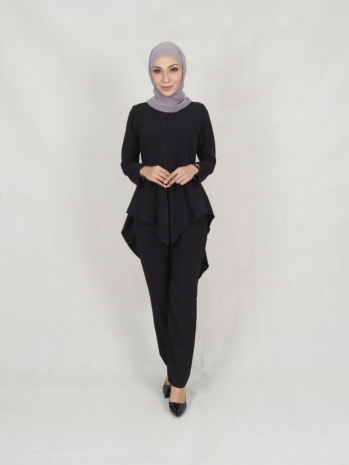 SW5306 JESLINA BLOUSE & PANTS SET BLACK