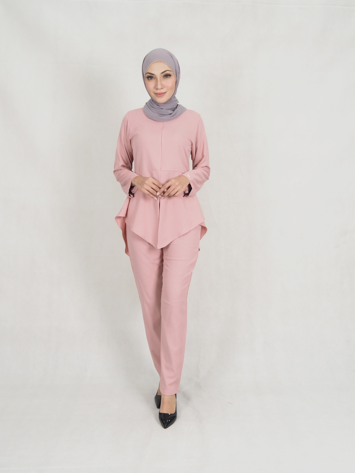 SW5306 JESLINA BLOUSE & PANTS SET DUSTY PINK