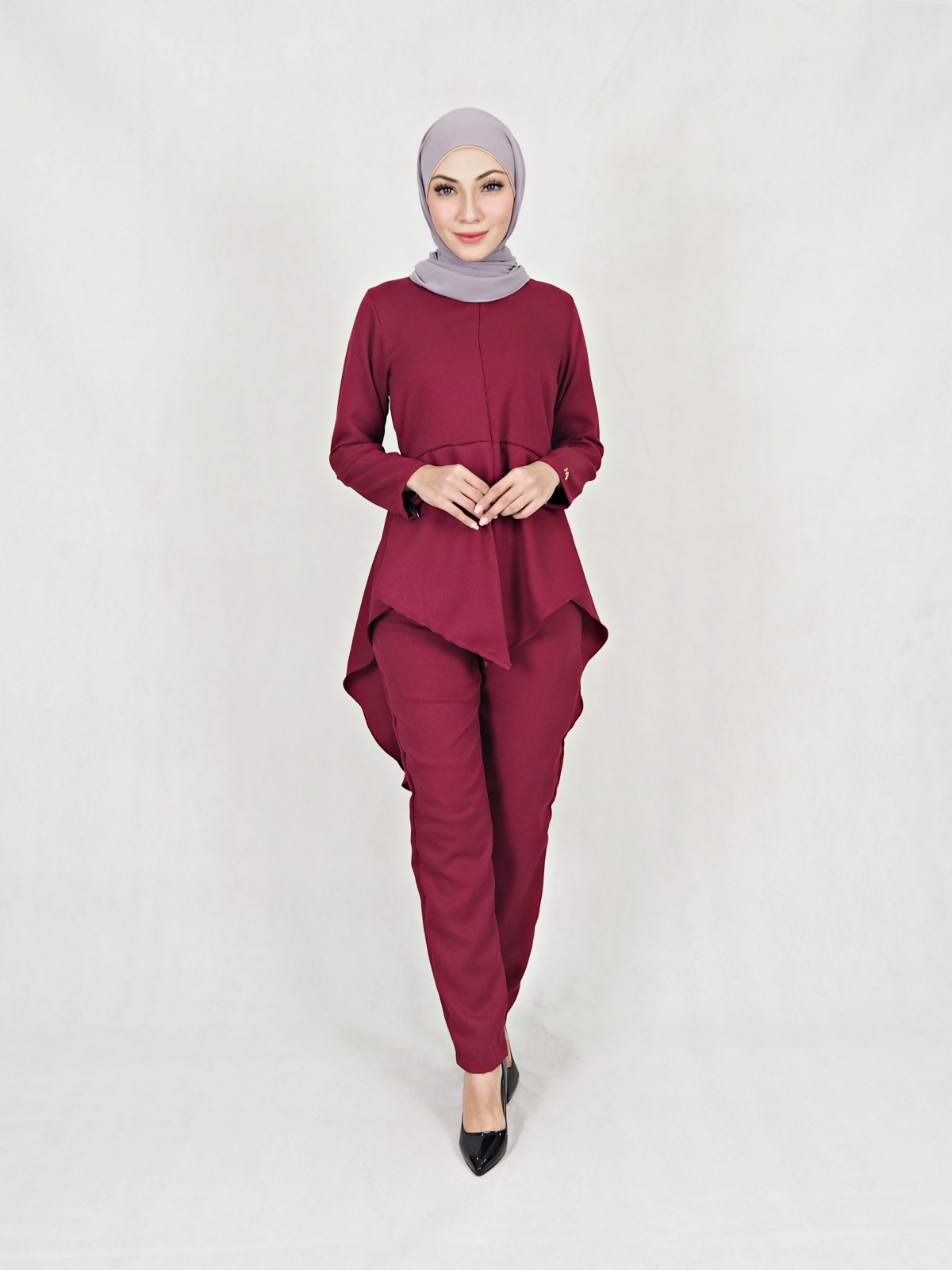 SW5306 JESLINA BLOUSE & PANTS SET MAROON