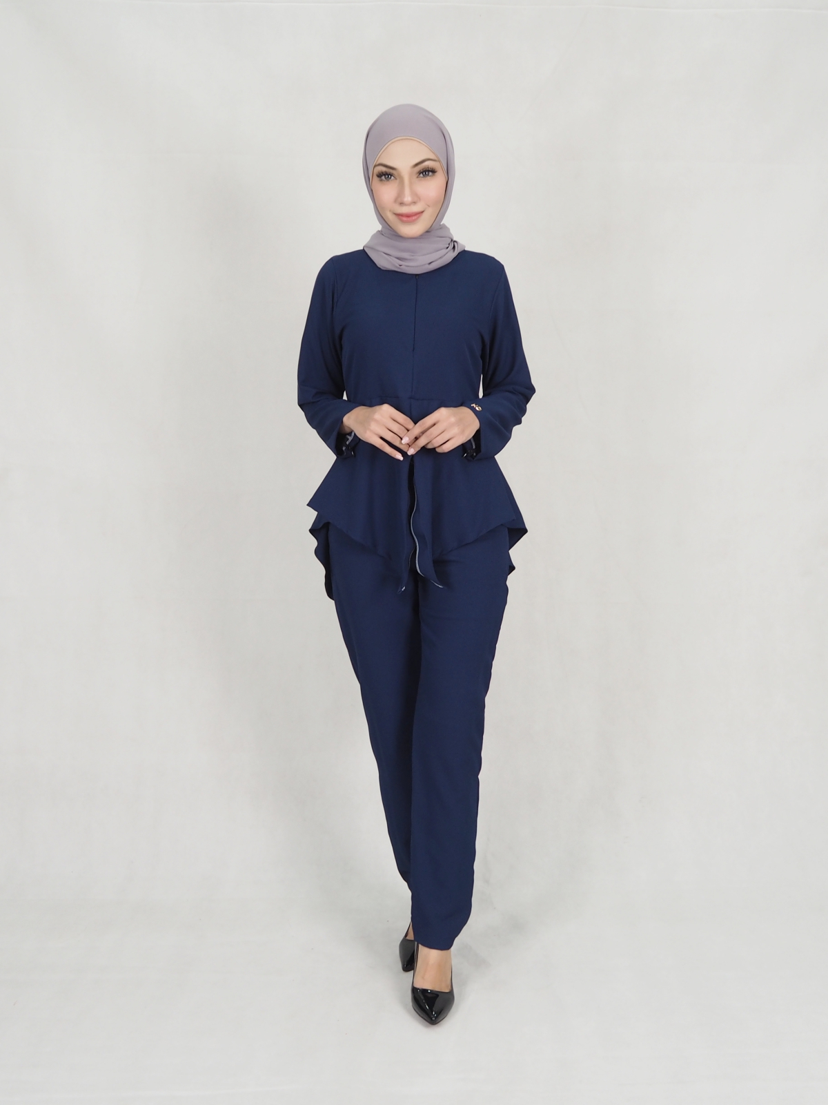 SW5306 JESLINA BLOUSE & PANTS SET NAVY BLUE