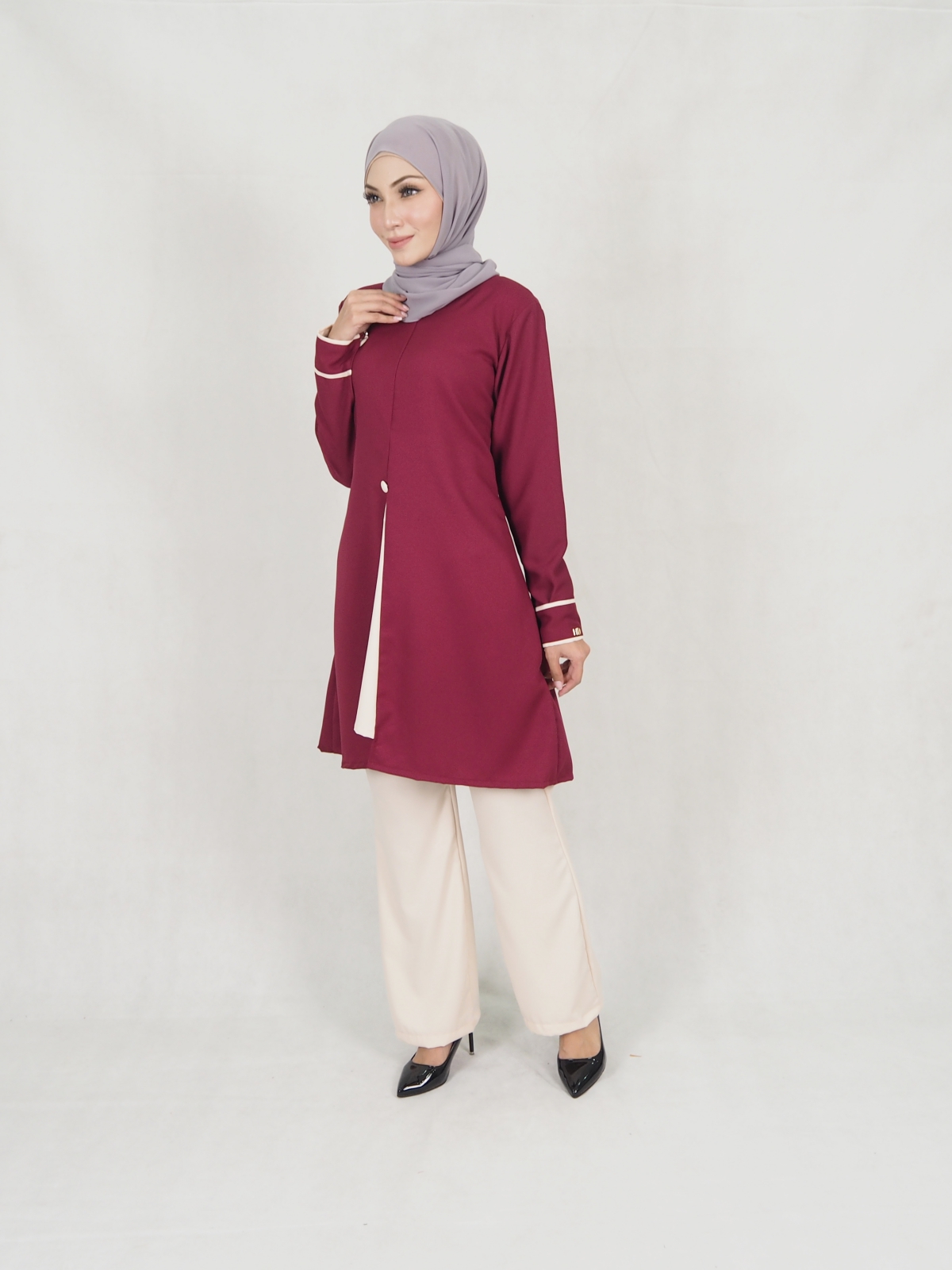 SW5308 LOVELY WOMEN'S BLOUSE MAROON