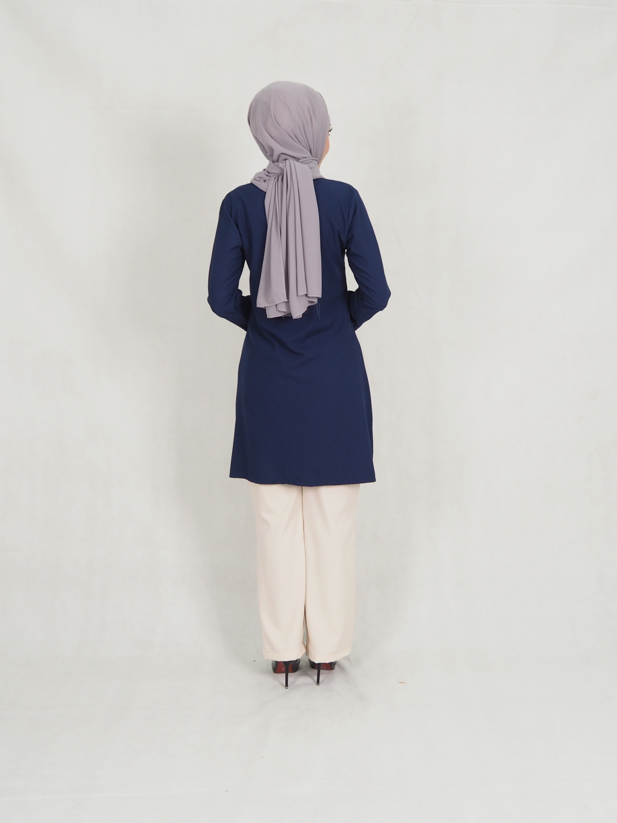SW5308 LOVELY WOMEN'S BLOUSE NAVY BLUE