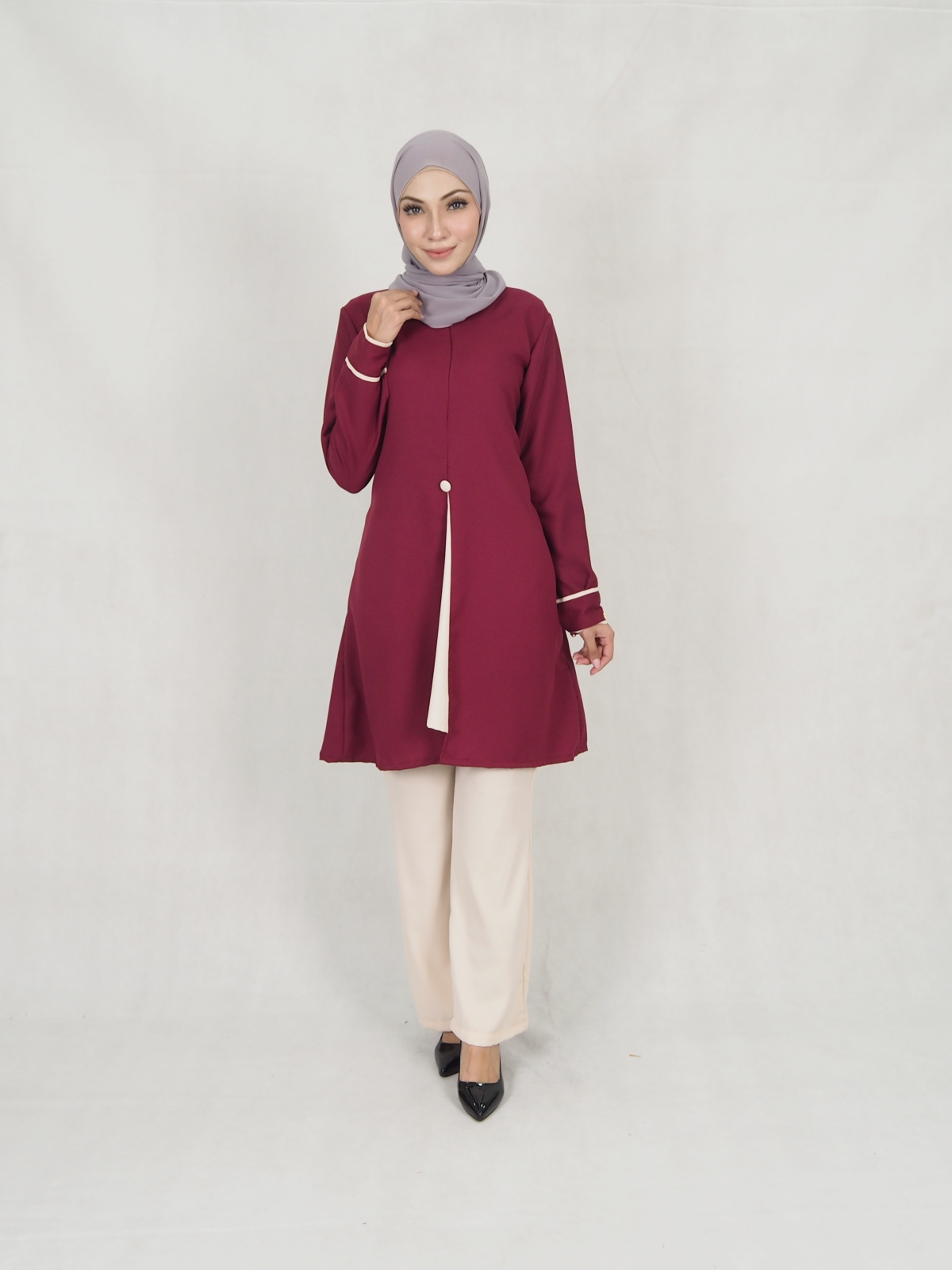 SW5308 LOVELY WOMEN'S BLOUSE MAROON