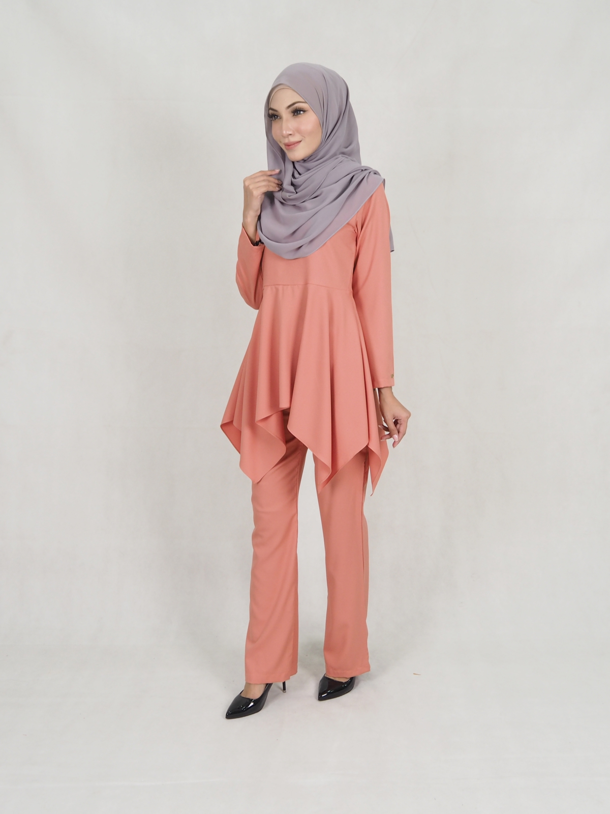 SW5309 FASHION BLOUSE & PANTS PEACH