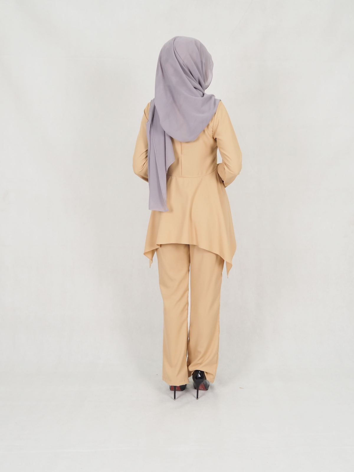 SW5309 FASHION BLOUSE & PANTS BROWN