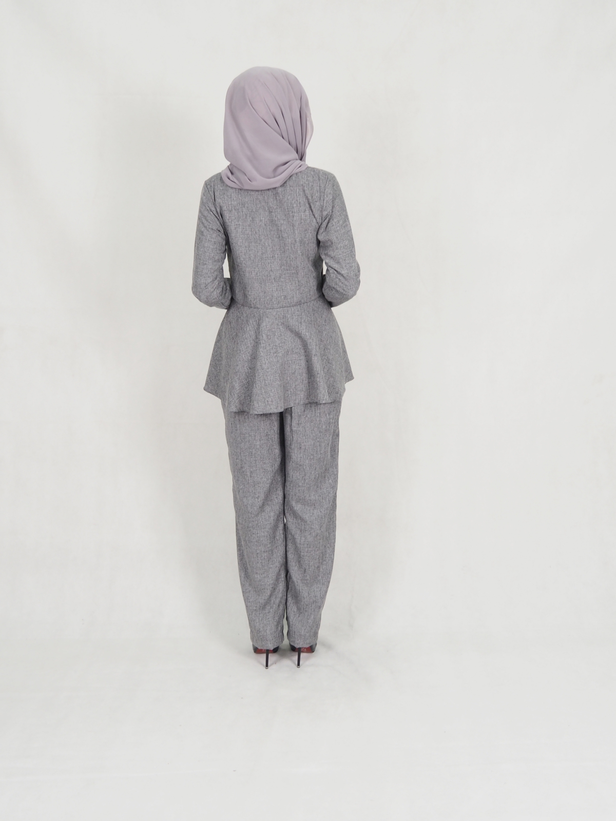 SW5310 PEPLUM TOP + PANTS SET AS PICTURE 