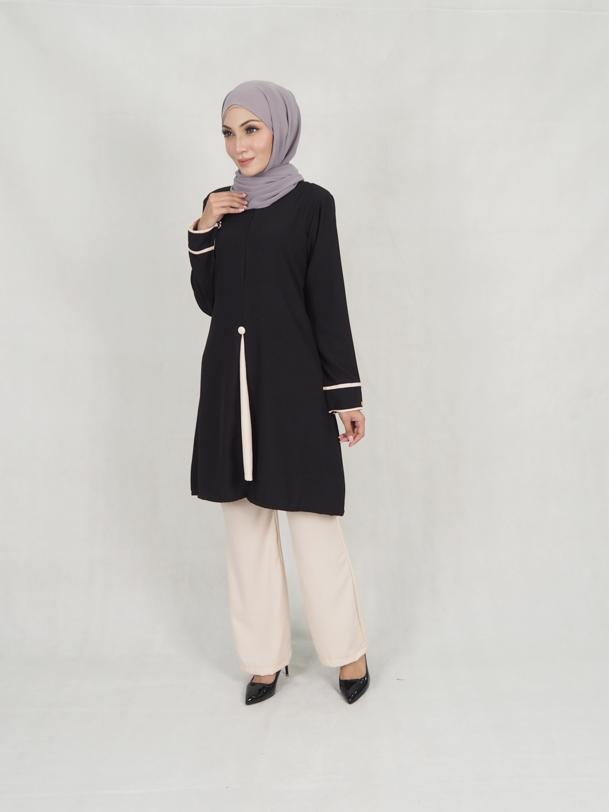 SW5311 LOFA BLOUSE & PANTS SET BLACK