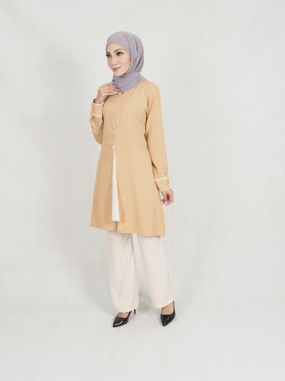 SW5311 LOFA BLOUSE & PANTS SET BROWN