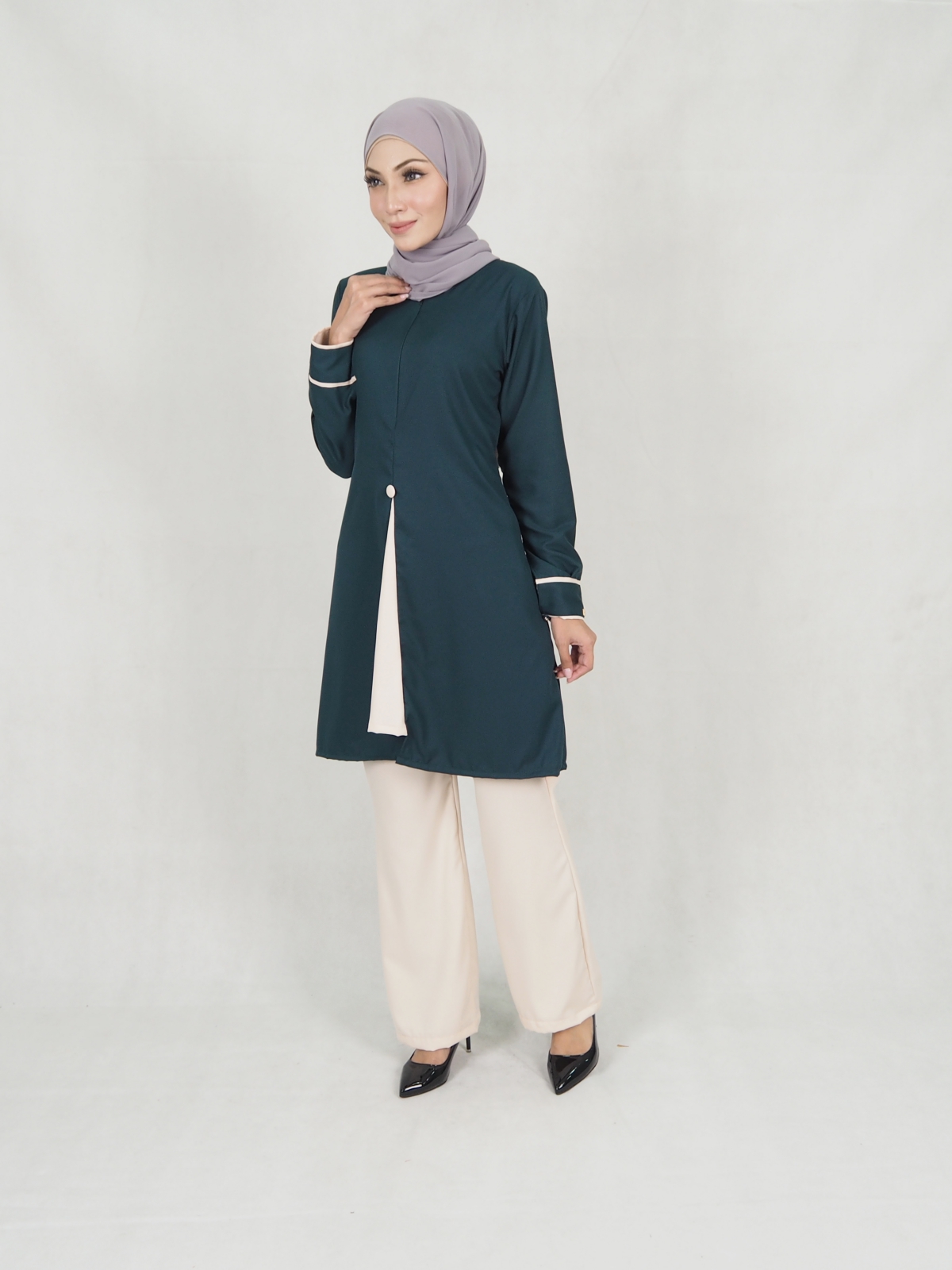 SW5311 LOFA BLOUSE & PANTS SET EMERALD GREEN