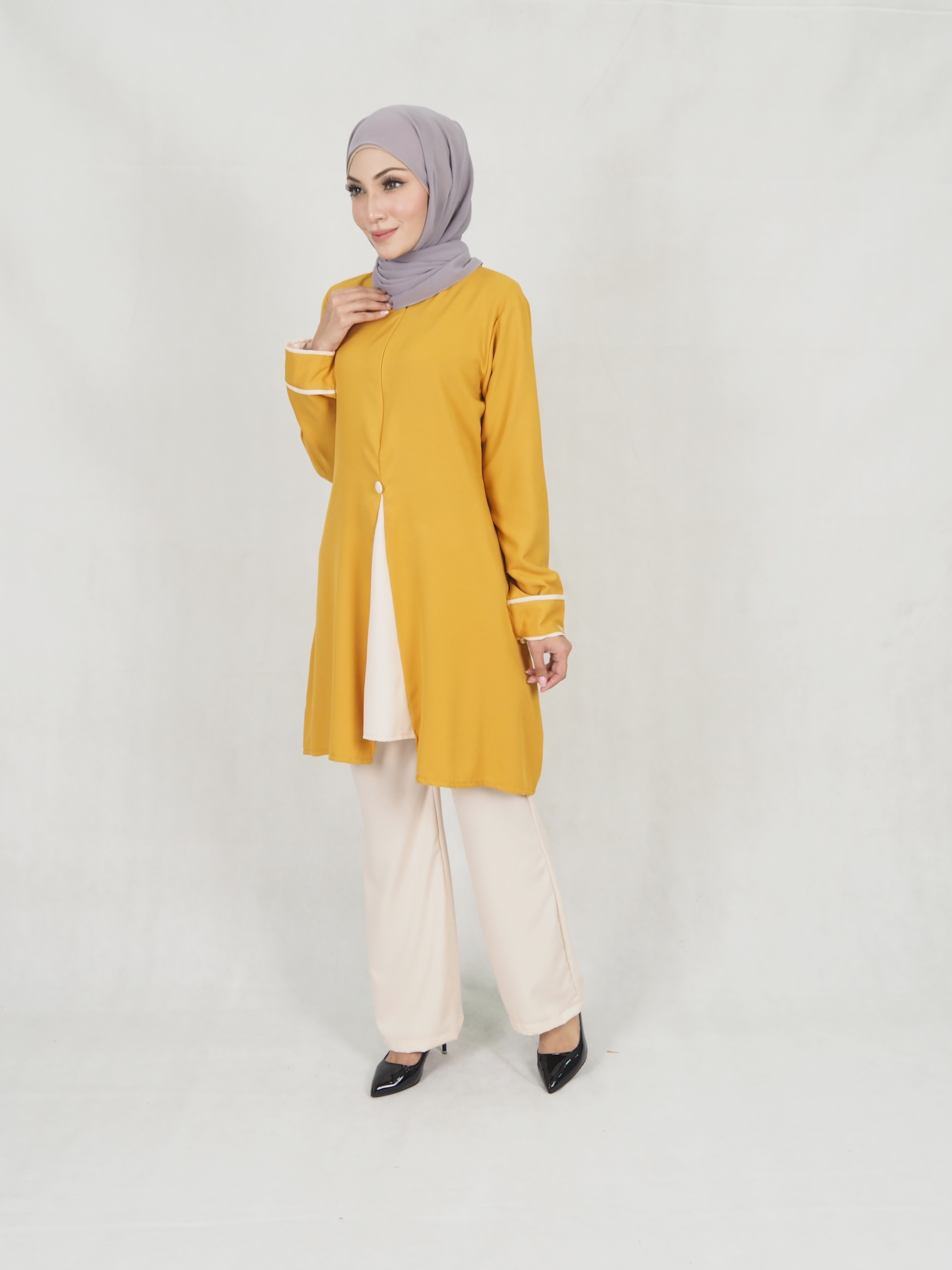 SW5311 LOFA BLOUSE & PANTS SET MUSTARD