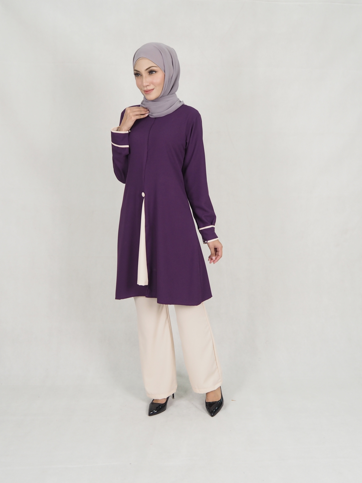 SW5311 LOFA BLOUSE & PANTS SET PURPLE