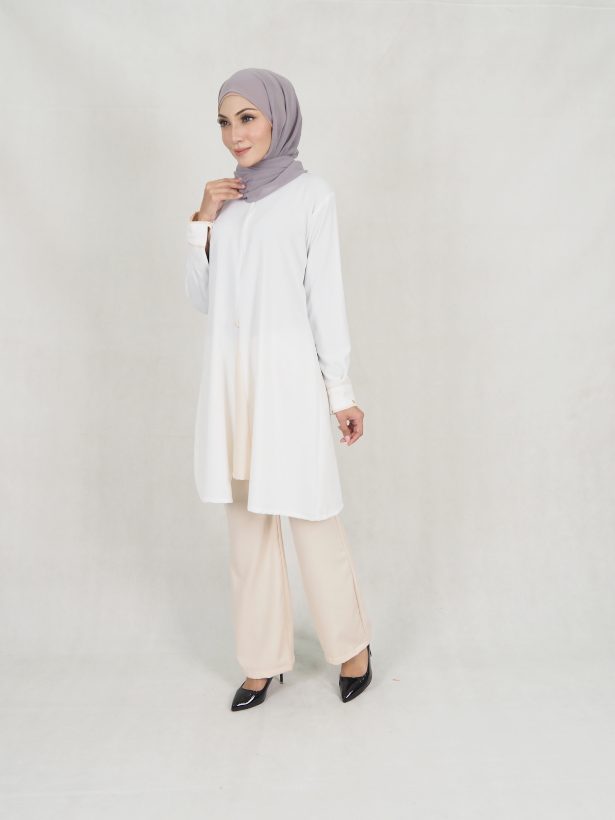 SW5311 LOFA BLOUSE & PANTS SET WHITE