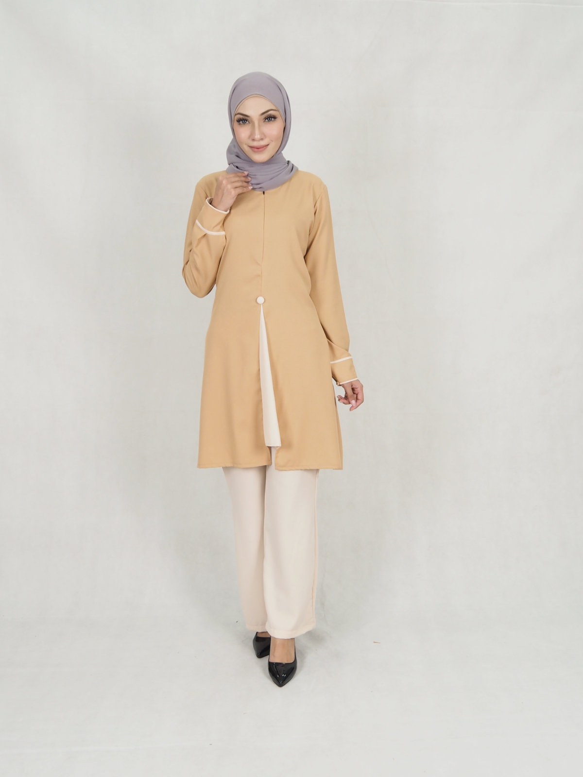 SW5311 LOFA BLOUSE & PANTS SET BROWN