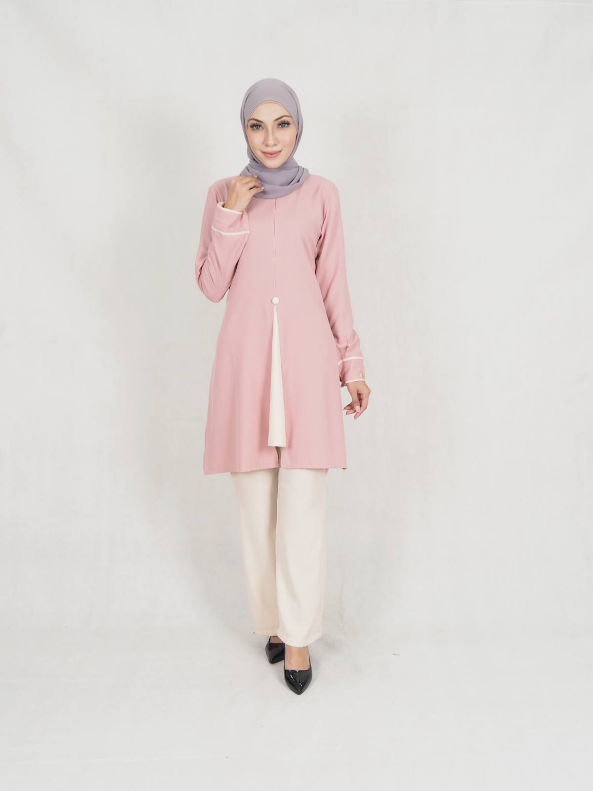 SW5311 LOFA BLOUSE & PANTS SET DUSTY PINK