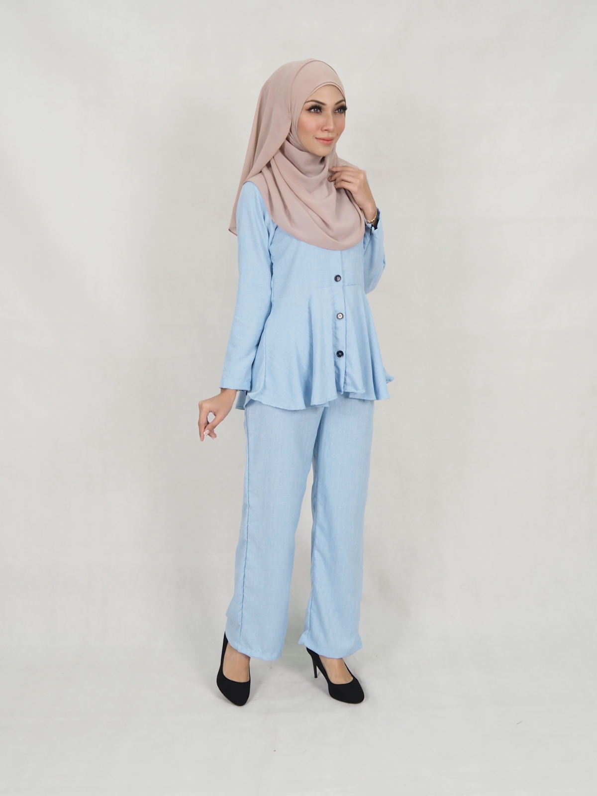 SW5313 MUSLIMAH TOP & PANTS BLUE