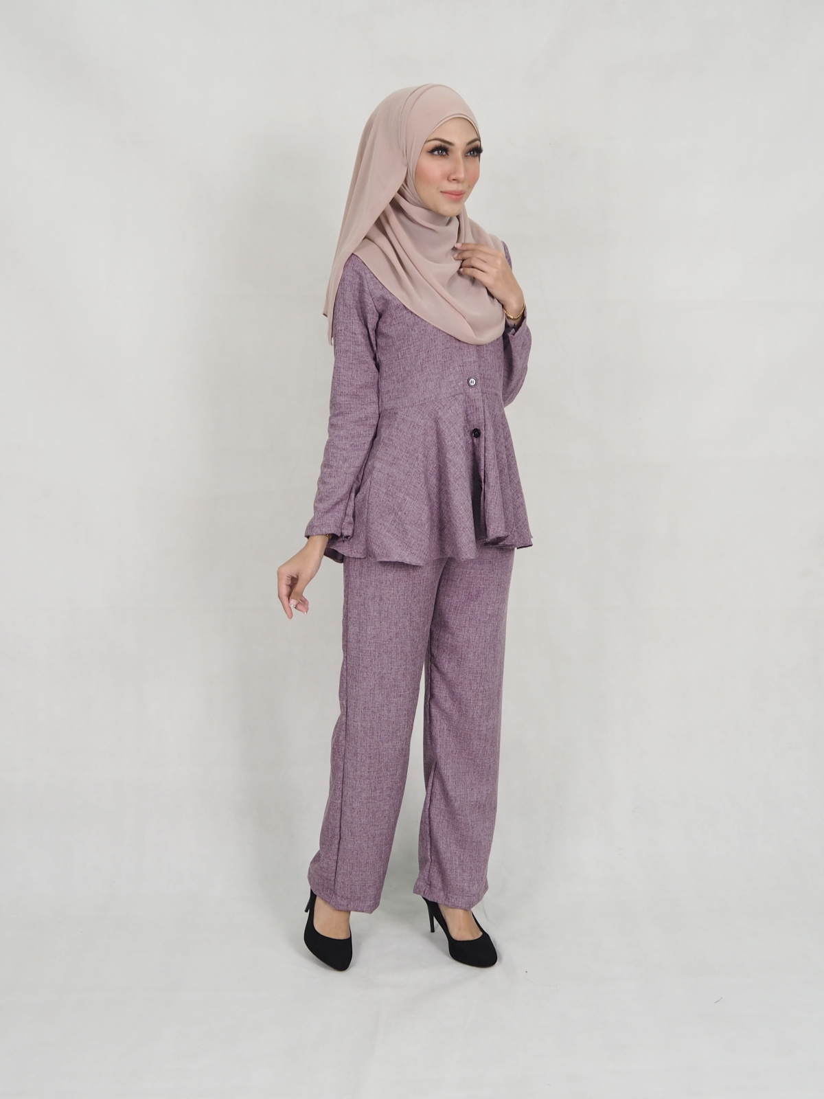 SW5313 MUSLIMAH TOP & PANTS PURPLE