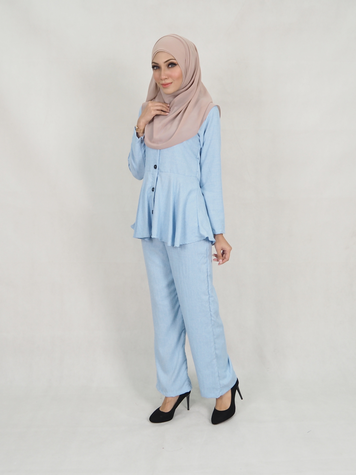 SW5313 MUSLIMAH TOP & PANTS BLUE