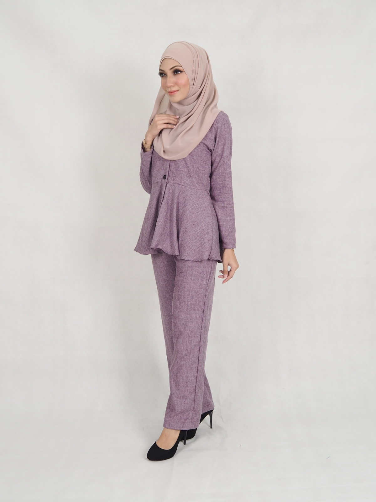 SW5313 MUSLIMAH TOP & PANTS PURPLE