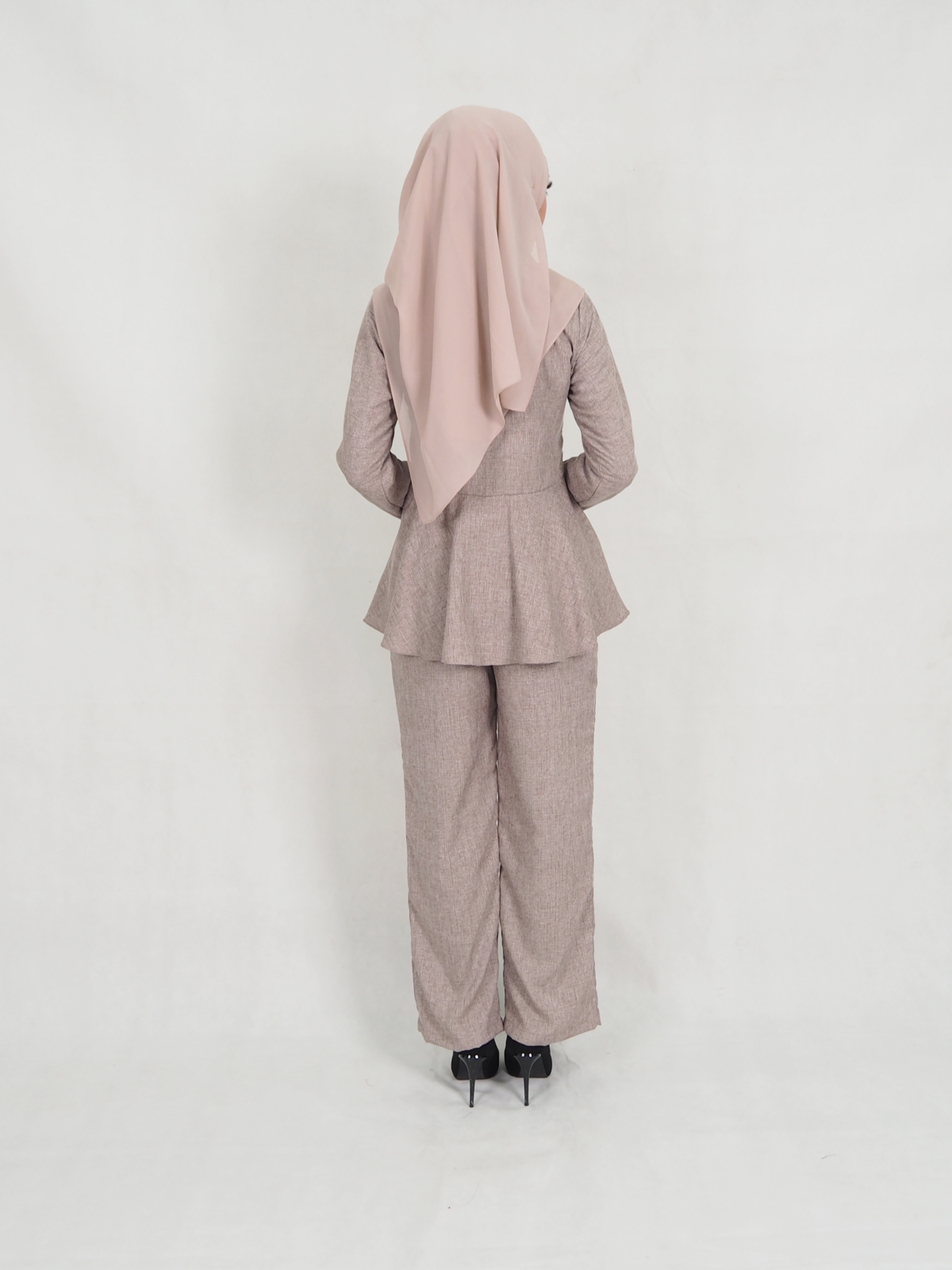 SW5313 MUSLIMAH TOP & PANTS BROWN
