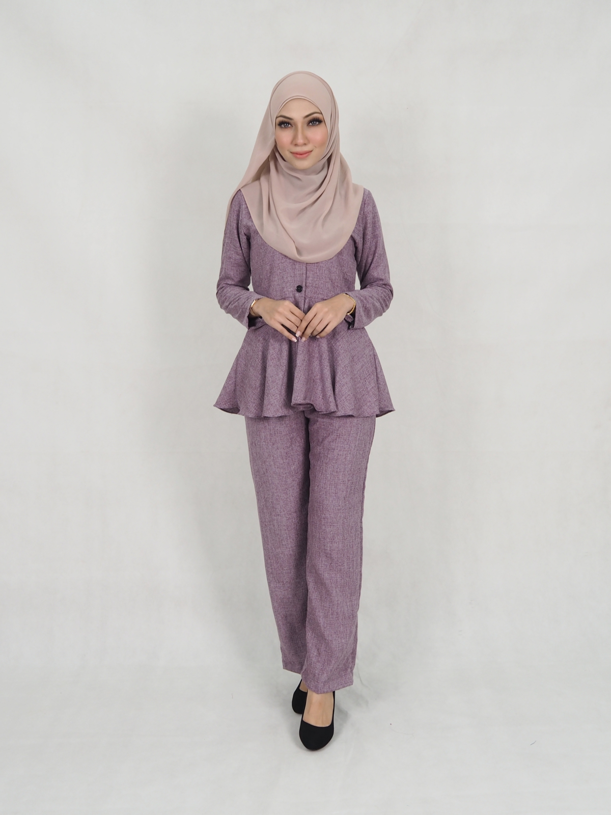 SW5313 MUSLIMAH TOP & PANTS PURPLE